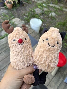 Jellycat peanut cat&reindeer bundle brand new with tags